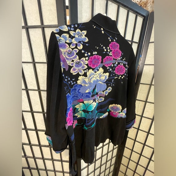 Moonlight Y & S Fashion Design Asian Print Crepe Jacket - Picture 3 of 15